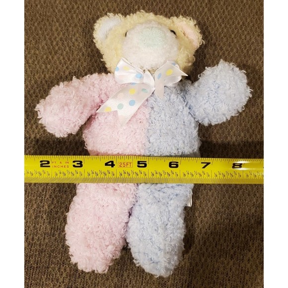 Small Pastel First & Main Menagerie Bear Rattle Stuffed Plush Toy - Picture 10 of 10